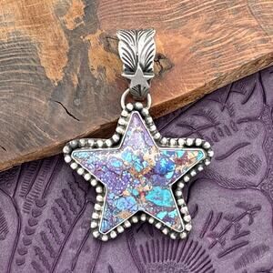 PATRICIA YAZZIE Navajo Sterling Silver & Purple Mojave Turquoise Star Pendant